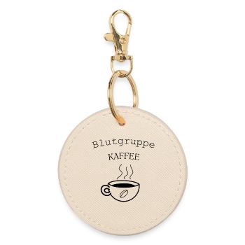 Blutgruppe Kaffee 2 - Runder Schlüsselanhänger - Auster - Vorne