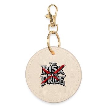 Cross Risk: Rebellious Red X - Round Keyring - oyster - Front