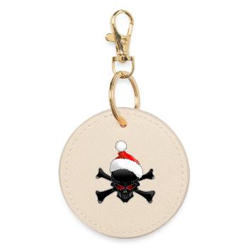 Evil Santa Skull Dark Christmas - Runder Schlüsselanhänger - Auster - Vorne