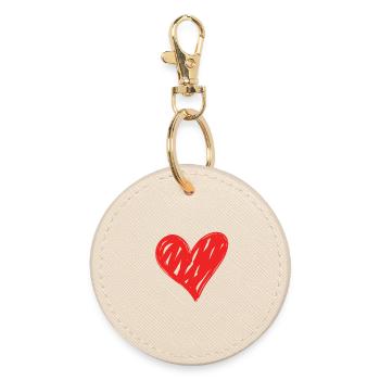 Heart - Round Keyring - oyster - Front