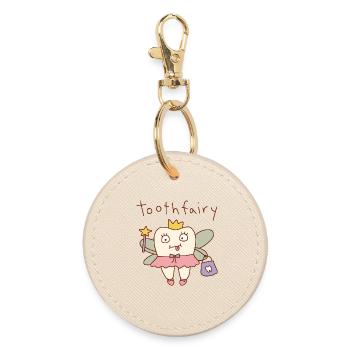 Jeu de mots mignon sur la Fée des dents - Porte-clés rond - huître - Devant