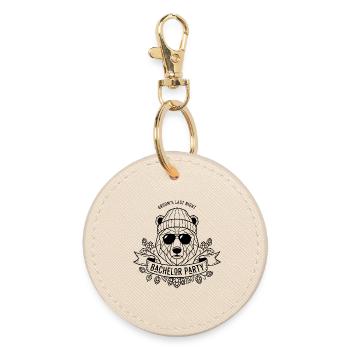 Bachelor Party Bear - Round Keyring - oyster - Front