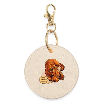C’est une vie de Ruff – Drôle de chien Vizsla - Porte-clés rond - huître - Devant