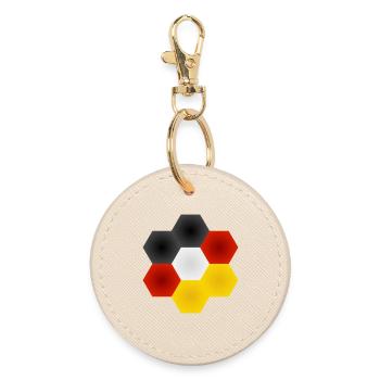 Honeycomb Colour Play German Flag. - Round Keyring - oyster - Front