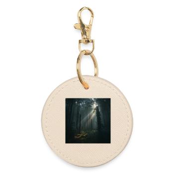 Sacred Grove – Rays in the Dark Forest - Round Keyring - oyster - Front