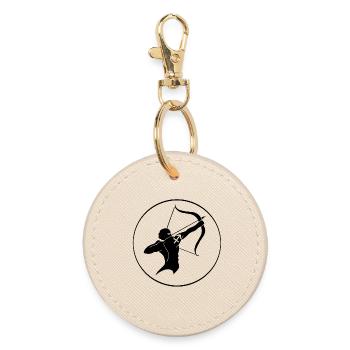 Star sign of Sagittarius (black) - Round Keyring - oyster - Front