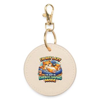 Cats in energy-saving mode - Round Keyring - oyster - Front