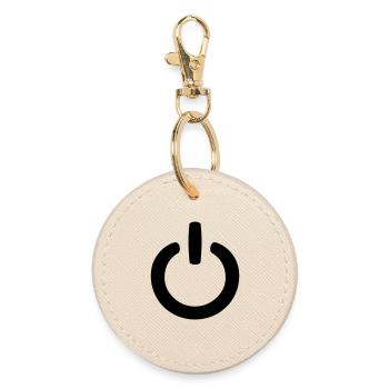 Power Symbol - Round Keyring - oyster - Front