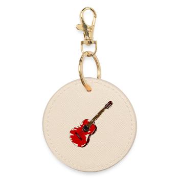 guitare - Porte-clés rond - huître - Devant