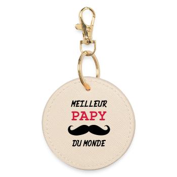 Papy - Famille - Bébé - Naissance - Enfant - Porte-clés rond - huître - Devant