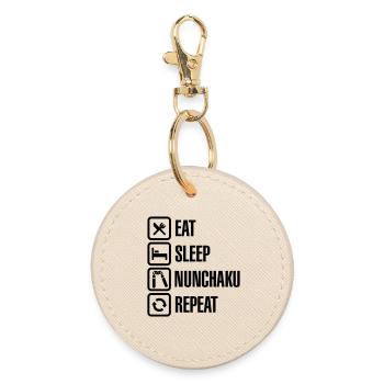 Eat Sleep Nunchaku Repeat - Porte-clés rond - huître - Devant