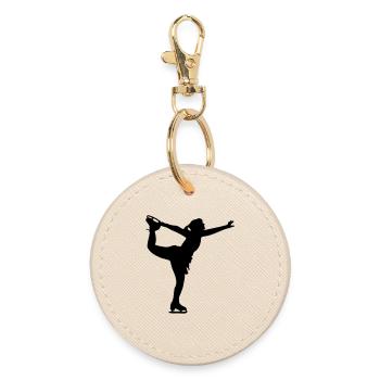 Patinage artistique Danse fille ou femme - Porte-clés rond - huître - Devant