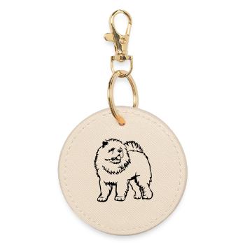 Chow Chow - Porte-clés rond - huître - Devant
