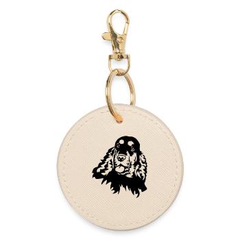 Cocker Spaniel Head - Porte-clés rond - huître - Devant
