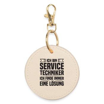 Servicetechniker Support Lösung Spruch Service - Runder Schlüsselanhänger - Auster - Vorne