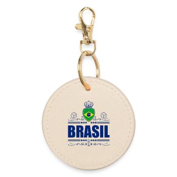 BRAZIL - BRASIL - Round Keyring - oyster - Front