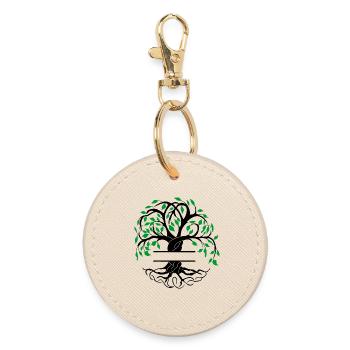 Yggdrasil the tree of life with nameplate - Round Keyring - oyster - Front