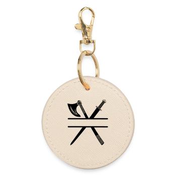 Viking axe sword - Round Keyring - oyster - Front