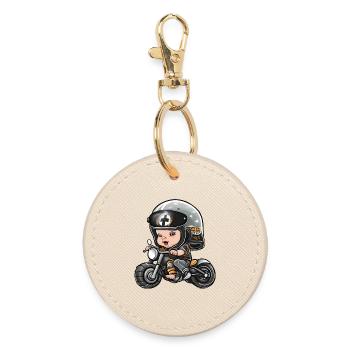 bébé motard, futur motard, baby biker - Porte-clés rond - huître - Devant