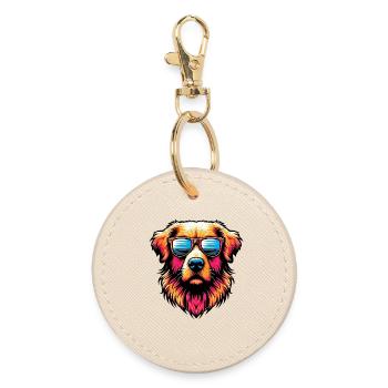 Lunettes de soleil Golden Labrador Retriever pour chien - Porte-clés rond - huître - Devant