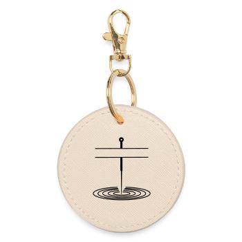 Bannière de nom de logo d’acupuncture - Porte-clés rond - huître - Devant