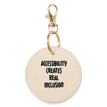 Accessibility creates true inclusion # - Round Keyring - oyster - Front