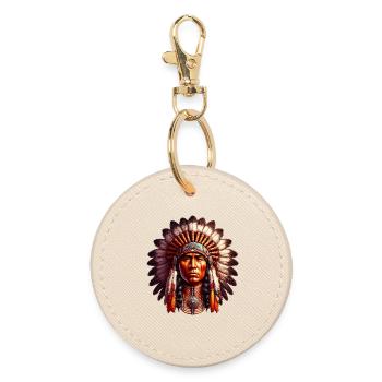 American Indian American - Round Keyring - oyster - Front