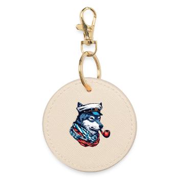 Sea Wolf Wolf Wolves - Round Keyring - oyster - Front