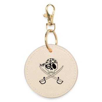 Pirate Skull (Black) - Round Keyring - oyster - Front
