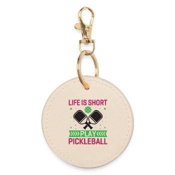 La vie est courte, jouez au pickleball - Porte-clés rond - huître - Devant