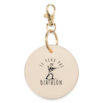 I can't I biathlon - Round Keyring - oyster - Front