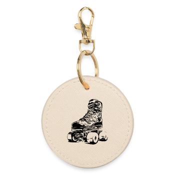 Roller Skates - Round Keyring - oyster - Front