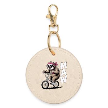 BMX Sloth Rider Bandana - Porte-clés rond - huître - Devant