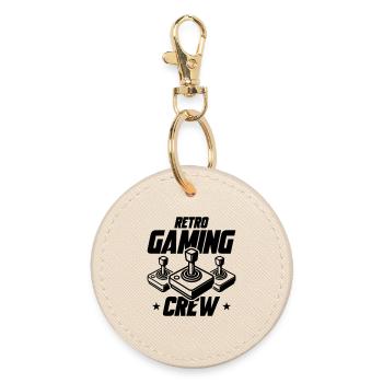 Retro Gaming Crew Gamer - Round Keyring - oyster - Front