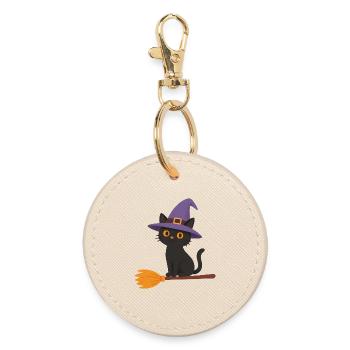 Sorcière sur un balai - Porte-clés rond - huître - Devant