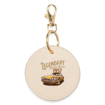 Legendary 1957 Car Retro Design - Round Keyring - oyster - Front