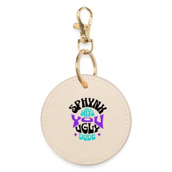 Sphynx Cat Funny - Round Keyring - oyster - Front