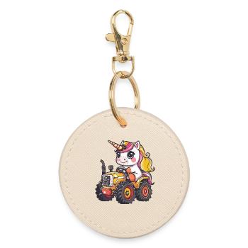 Éleveur de tracteurs licornes - Porte-clés rond - huître - Devant