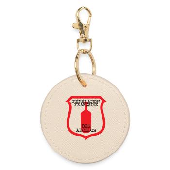 French Federation of Alcolos - Round Keyring - oyster - Front