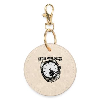 Vintage Chrono Watch Graphic - Round Keyring - oyster - Front