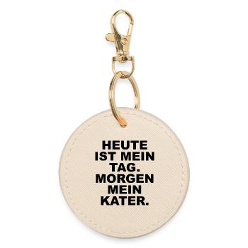 _HEUTE_IST_MEIN_TAG_MORGEN_MEIN_KATER- - Porte-clés rond - huître - Devant