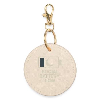 Low battery - Round Keyring - oyster - Front