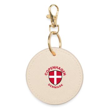 Danish Shield Copenhagen Badge - Round Keyring - oyster - Front