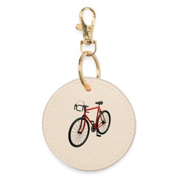 Vélo de route rétro - Porte-clés rond - huître - Devant