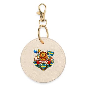 Logo joyeux de la Suède - Porte-clés rond - huître - Devant