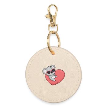 Koala-Herz-Gläser - Runder Schlüsselanhänger - Auster - Vorne