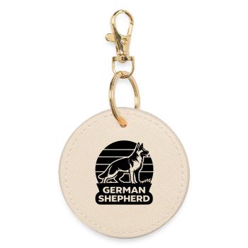 Silhouette du berger allemand - Porte-clés rond - huître - Devant