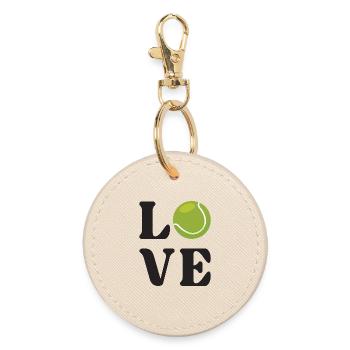 Tennis Lover - Round Keyring - oyster - Front