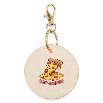 Too Cheesy Pizza Melt - Round Keyring - oyster - Front