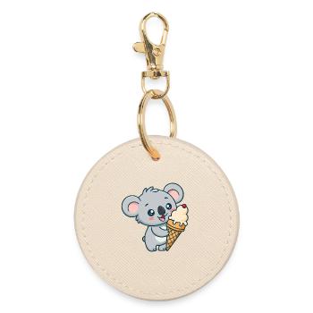 Koala Gourmand Crème Glacée - Porte-clés rond - huître - Devant